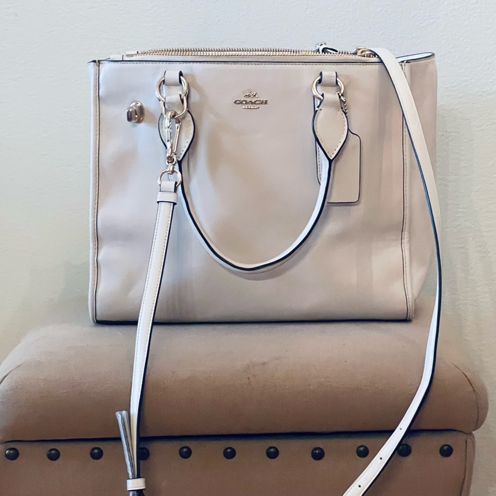 Coach Square White Purse